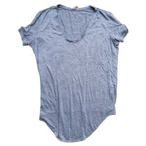 Helmut Lang Quiet Luxury Modal Jersey Scoop Neck T-Shirt Large Grey Minimalist